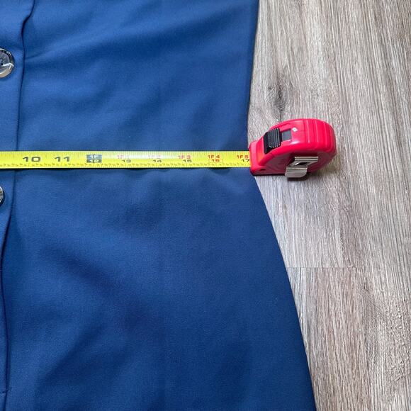 SAIL TO SABLE Navy Blue Cowl High Neck Button Back Sleeveless Dress Sz M preppy - Picture 11 of 11